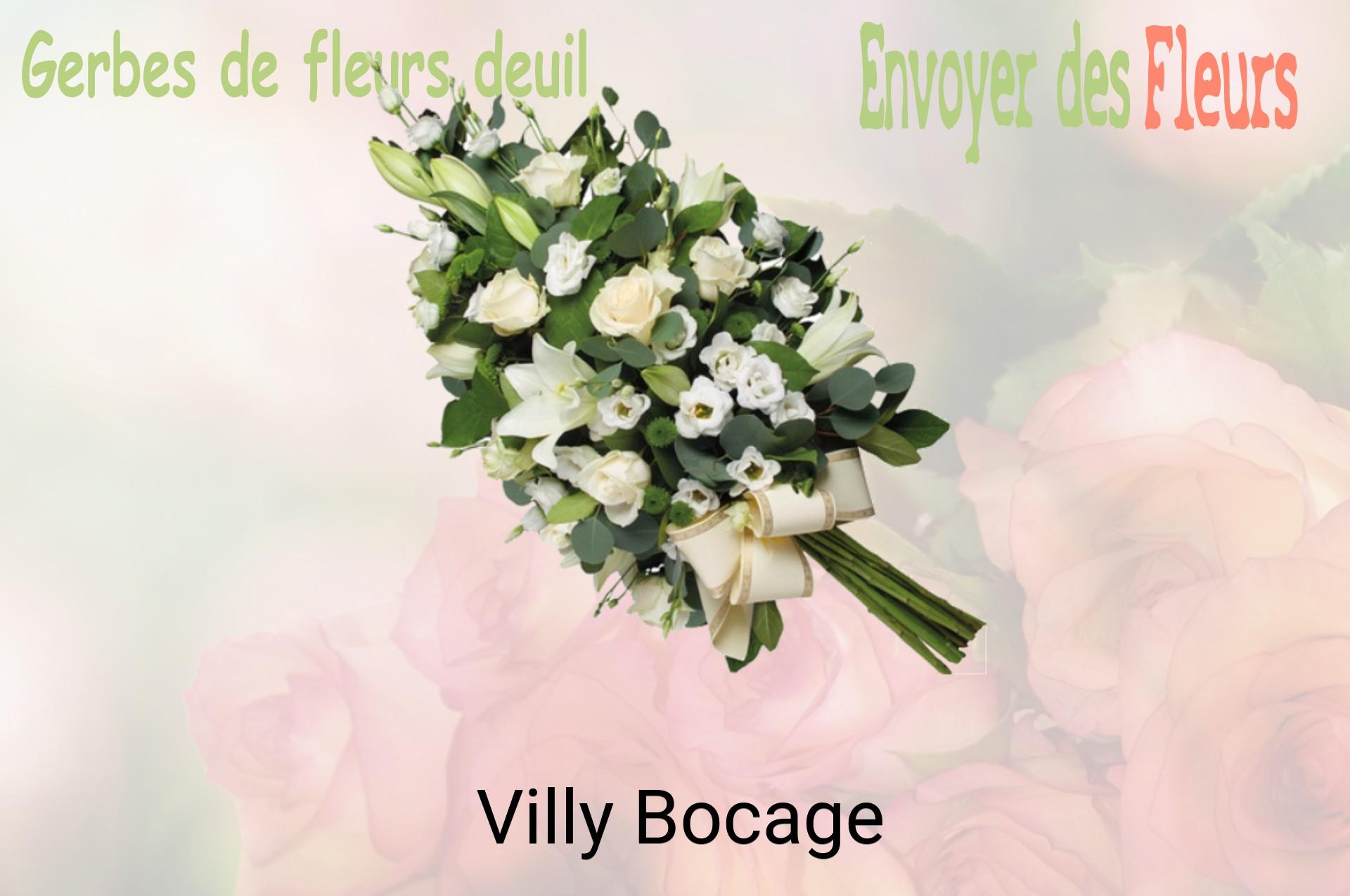 Gerbe de fleurs de deuil livrée à Villy-Bocage